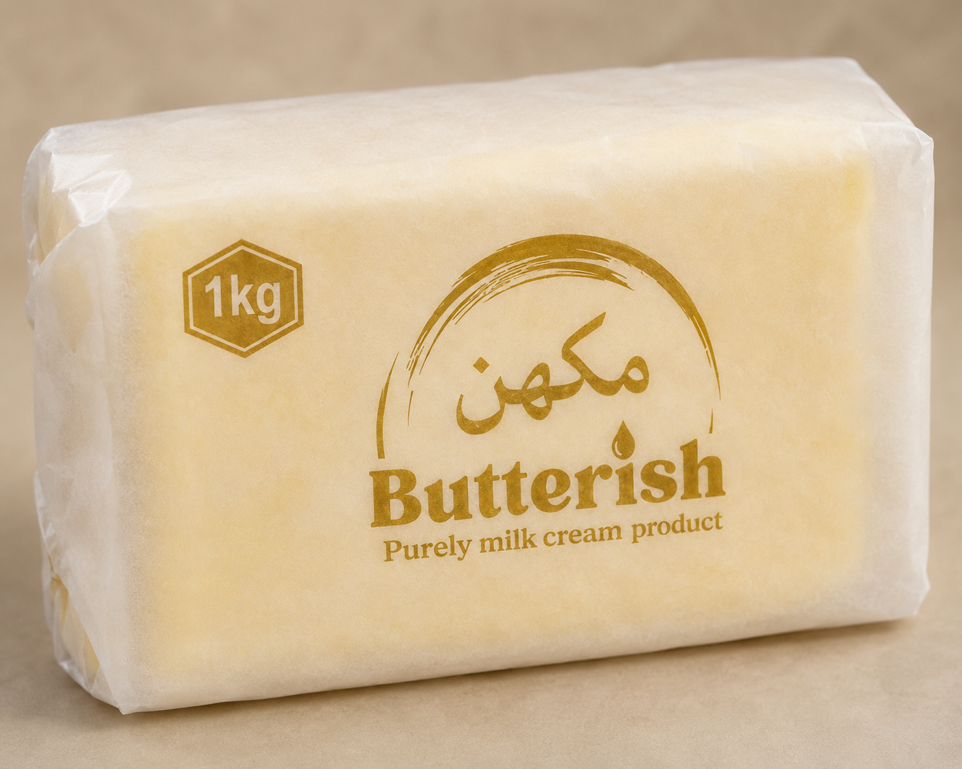 Butterish 1kg white butter packaging